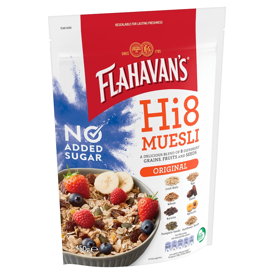 image 1 of Flahavan's Hi8 Muesli Original 450G