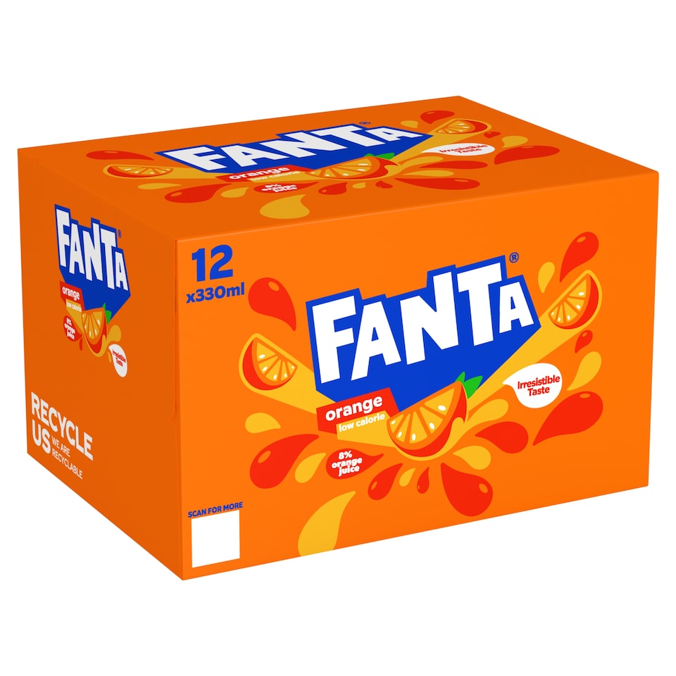 Fanta Orange Soft Drink - 12 x 330ml