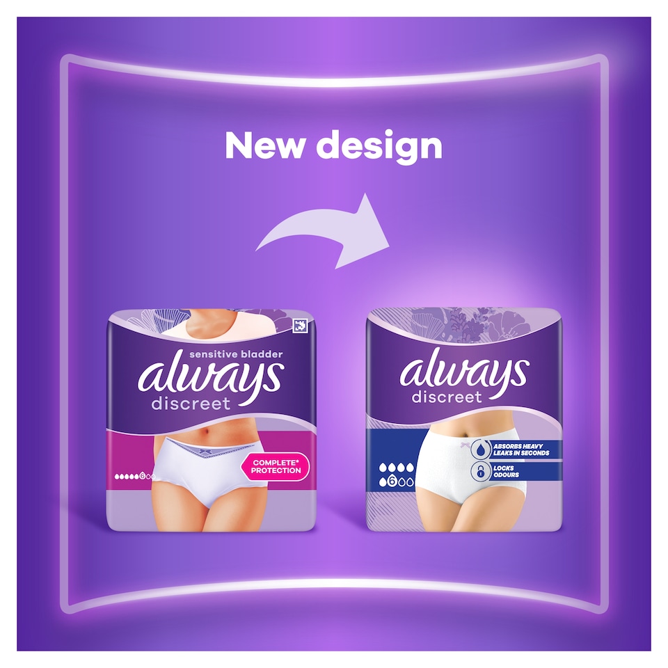image 1 of Always Discreet Normal Medium Incontinence Pants 8 Pack