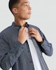 image 1 of F&F Cotton Rich Geometric Print Long Sleeved Shirt in Navy