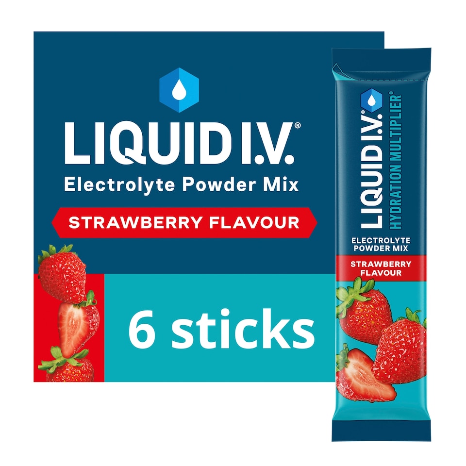 image 1 of Liquid I.V. Hydration Multiplier Electrolyte Powder Mix Strawberry 6x16g