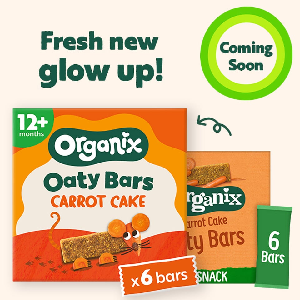 image 1 of Organix Carrot Cake Oaty Bars Organic Toddler Snacks Multipack 6x23g