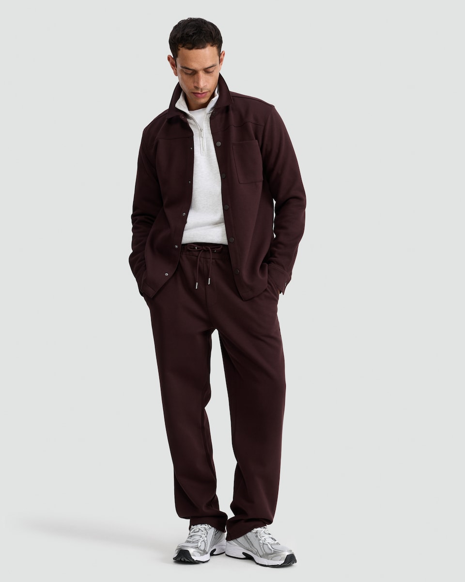 image 1 of F&F Pocket Front Collared Shacket in Purple