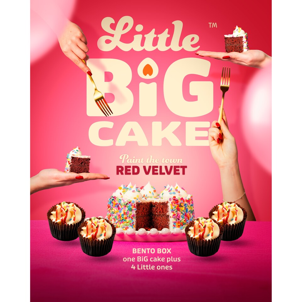 image 1 of Little Big Cake Paint the town Red Velvet cake Bento box