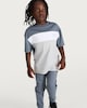image 1 of F&F Boys Pure Cotton Colour Block Slogan T-Shirt in Grey