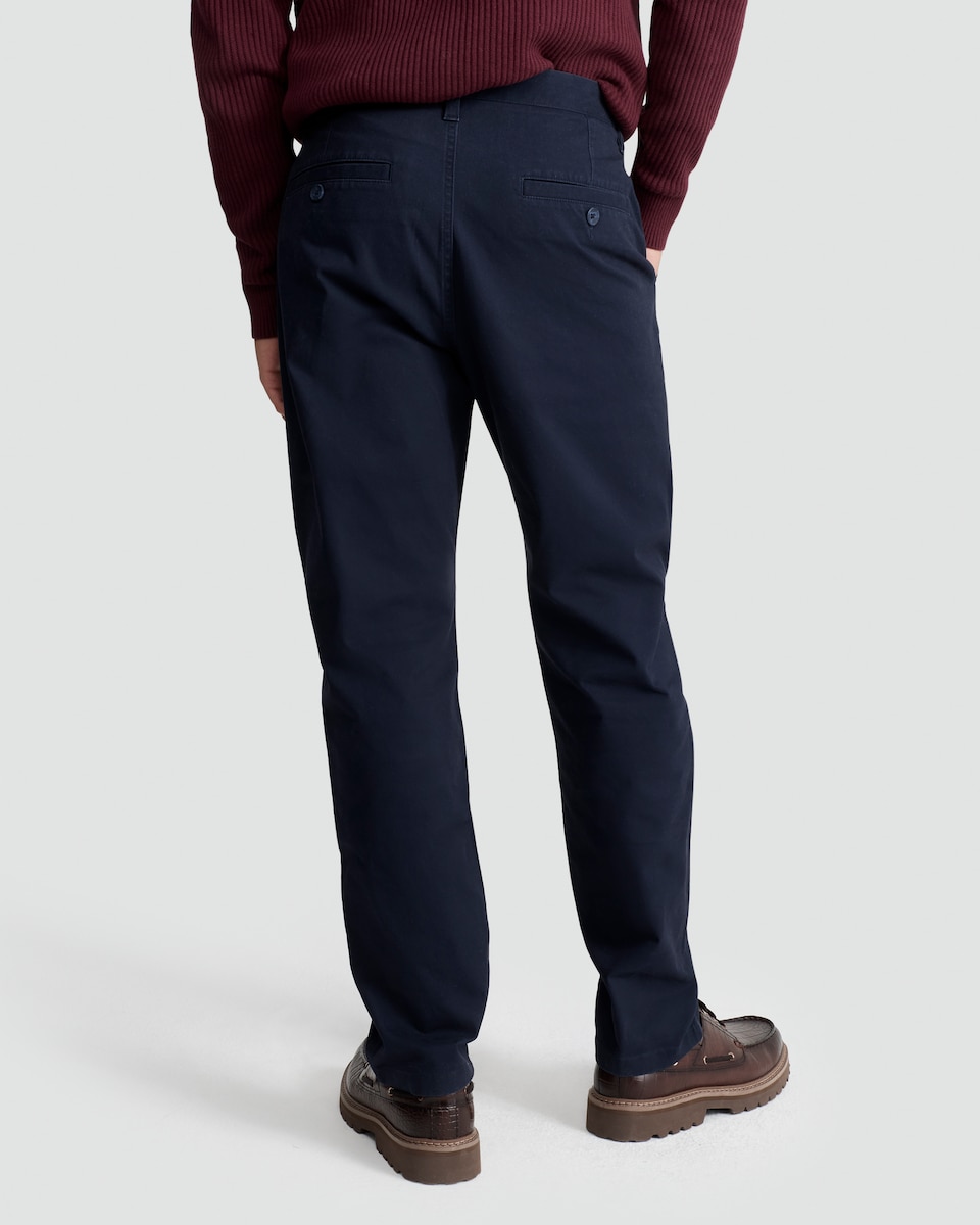 image 1 of F&F Cotton Rich Tailored Slim Fit Chino Trousers in Navy