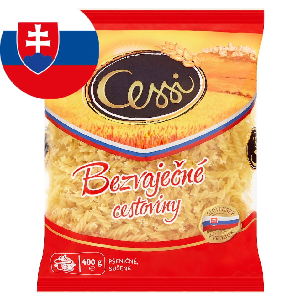Cessi Bezvaječné cestoviny pšeničné, sušené vretienka 400 g