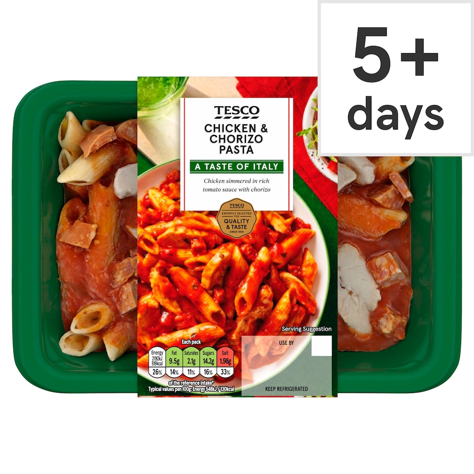 Tesco Chicken & Chorizo Pasta 400G
