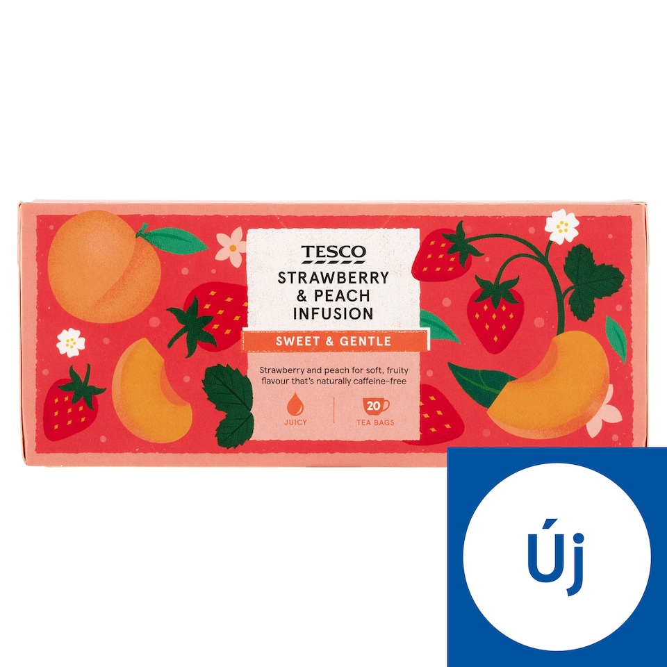 Tesco gyümölcstea eperrel, hibiszkusszal és őszibarackkal ízesítve 20 filter 40 g