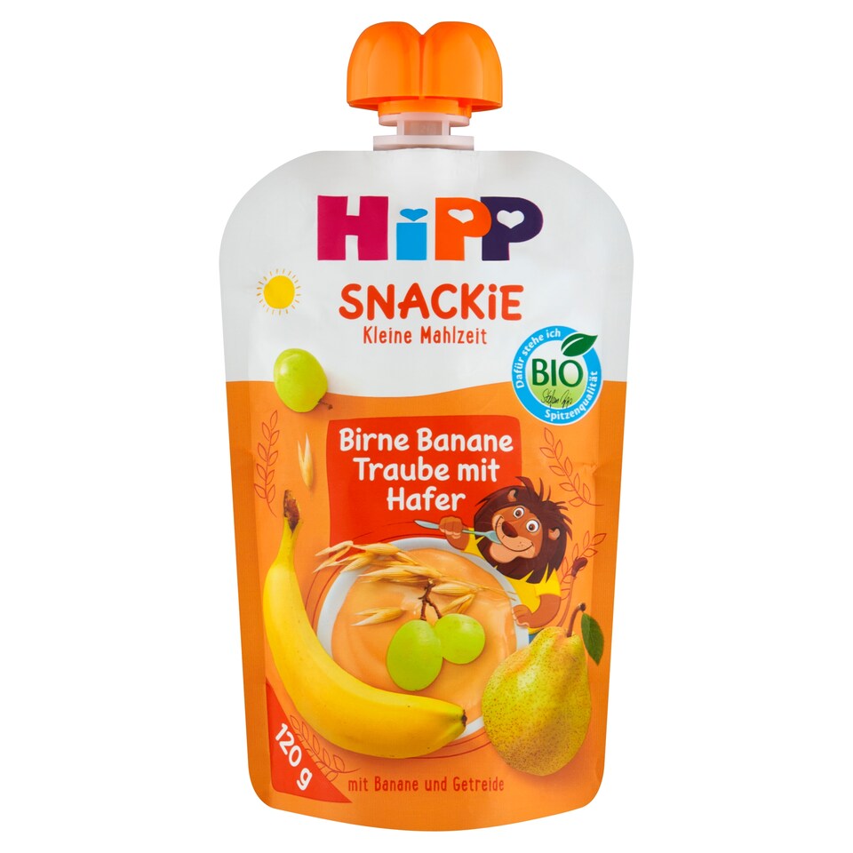 Obrázek 1 pro produkt HiPP Bio hruška, banán, bílé hrozno, oves 120g