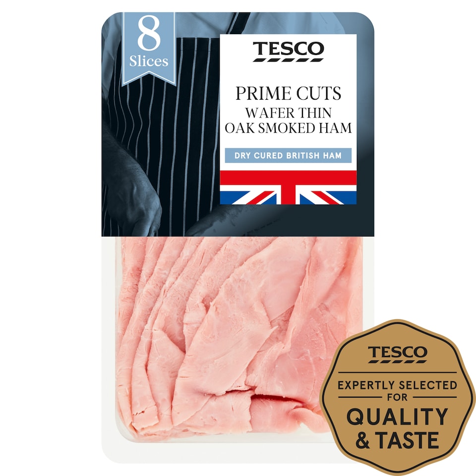 image 1 of Tesco British Pork Wafer Thin Oak Smoked Ham 125G