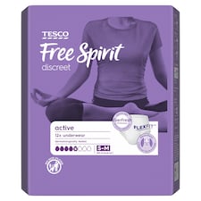 Tesco Free Spirit Discreet Active Underwear S-M 12 Pack
