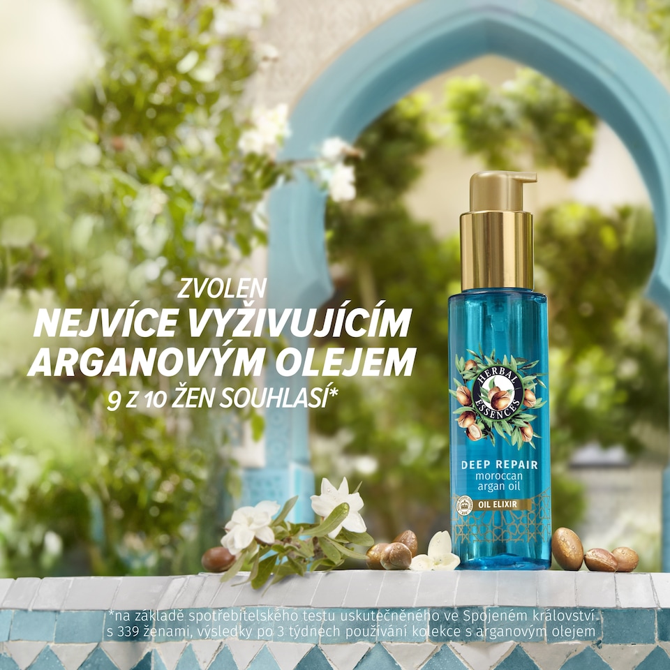 Obrázek 1 pro produkt Herbal Essences Elixír s Marockým Arganovým Olejem na Hloubkovou Regeneraci Vlasů, 95 ml