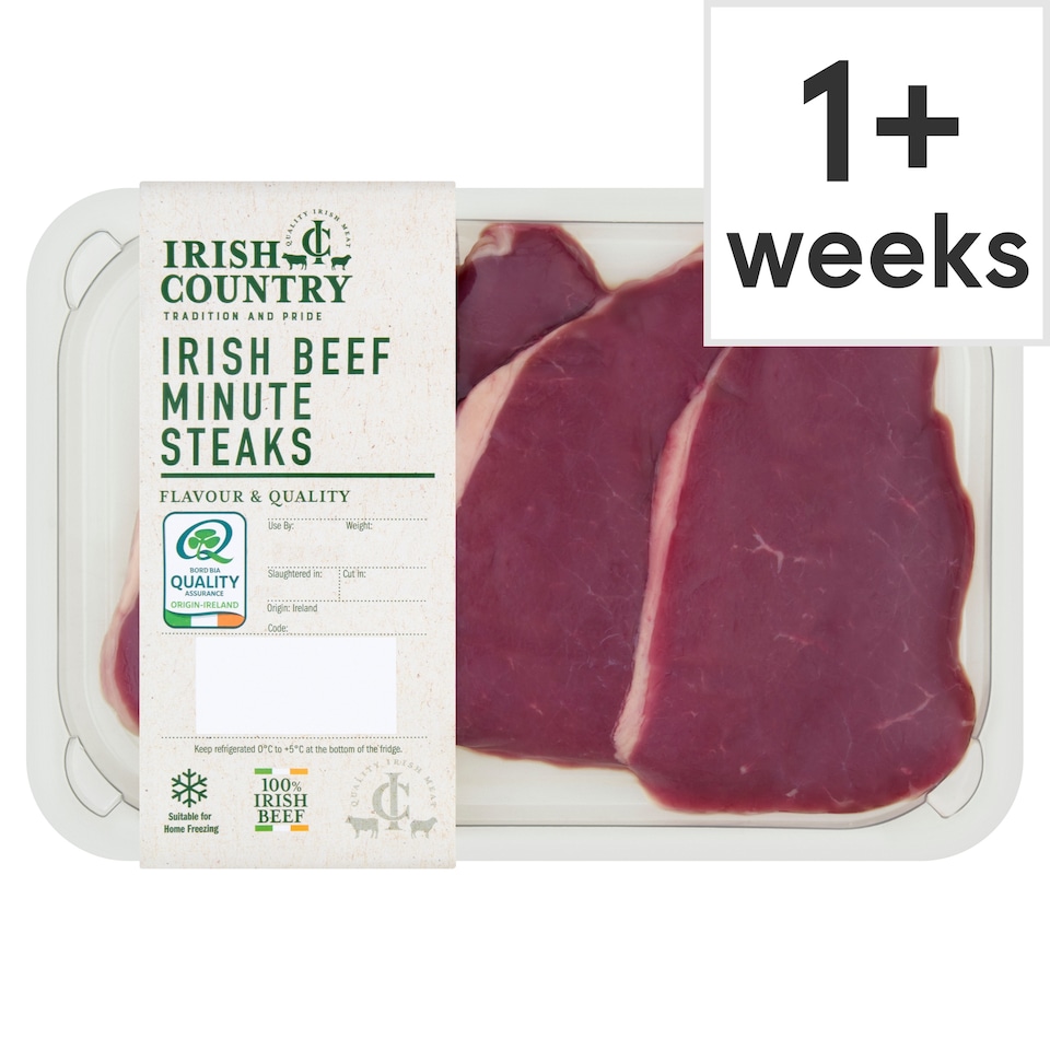 IRISH COUNTRY IRISH BEEF MINUTE STEAK 360g