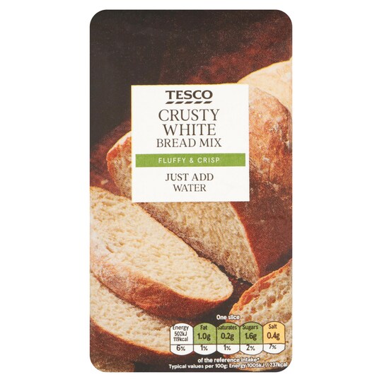 Tesco Crusty White Farmhouse Bread Mix 500G Tesco Groceries