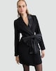 image 1 of The F&F Edit Satin Bow Detail Mini Blazer Dress in Black