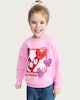 image 1 of F&F Girls Cotton Rich Love Sequin Sweatshirt in Pink