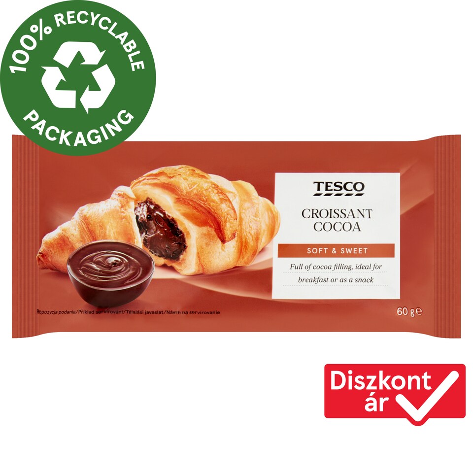 Tesco croissant kakaós töltelékkel 60 g