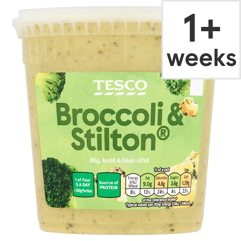 Tesco Broccoli & Stilton Soup 600G