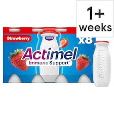 Actimel Strawberry Immunity Live Yoghurt Drink Multipack 8X100g