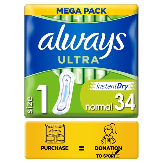 image 1 of Always Ultra Size 1 Sanitary Towels 34Pack