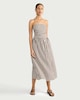 image 3 of F&F Striped Bandeau Midi Dress in Multi Brown