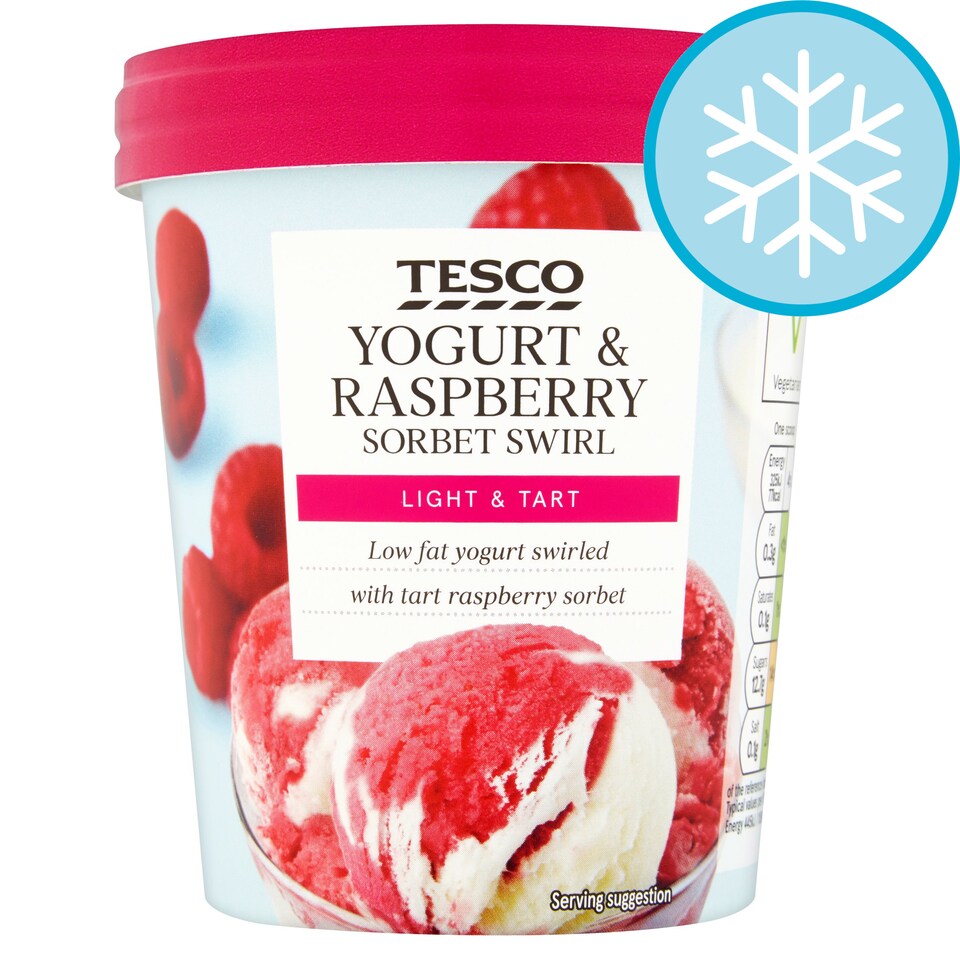 Tesco Yoghurt And Raspberry Sorbet Swirl 500Ml