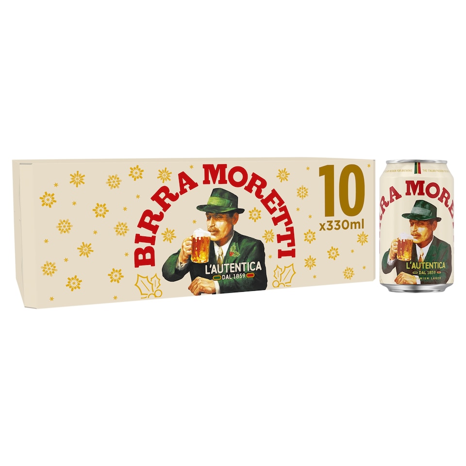 image 1 of Birra Moretti Premium Lager Beer Can 10x330ml