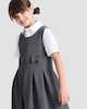image 2 of F&F School Girls Cotton Rich Bow Detail Pinafore in Grey