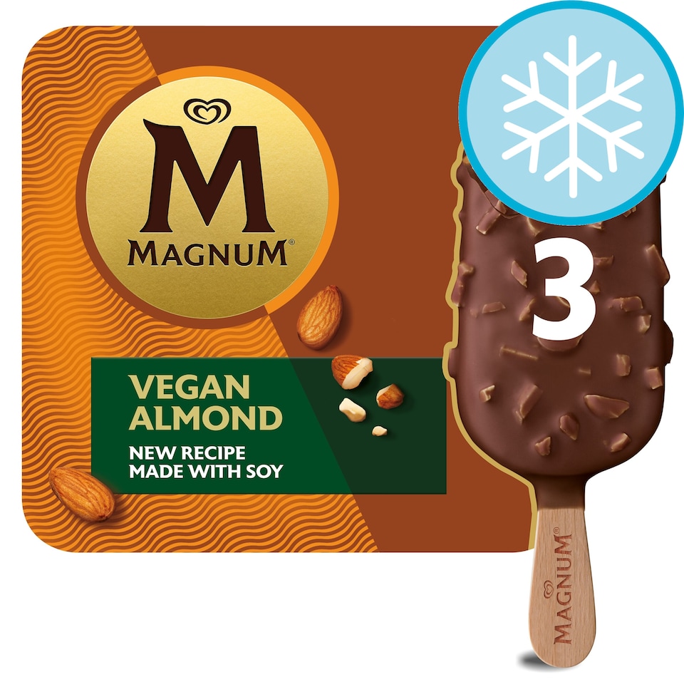 image 1 of Magnum Collection Vegan Almond Ice Cream Sticks 3 x 90ml