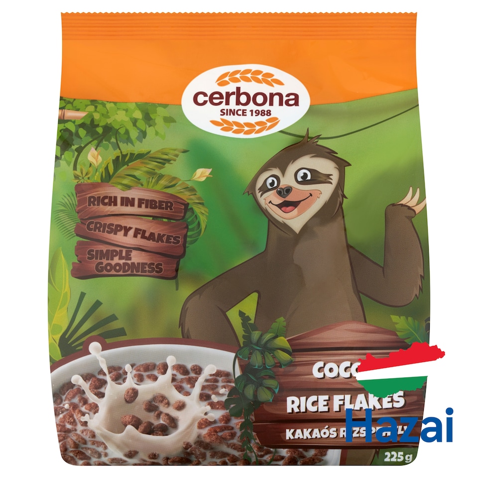 Cerbona kakaós rizspehely 225 g