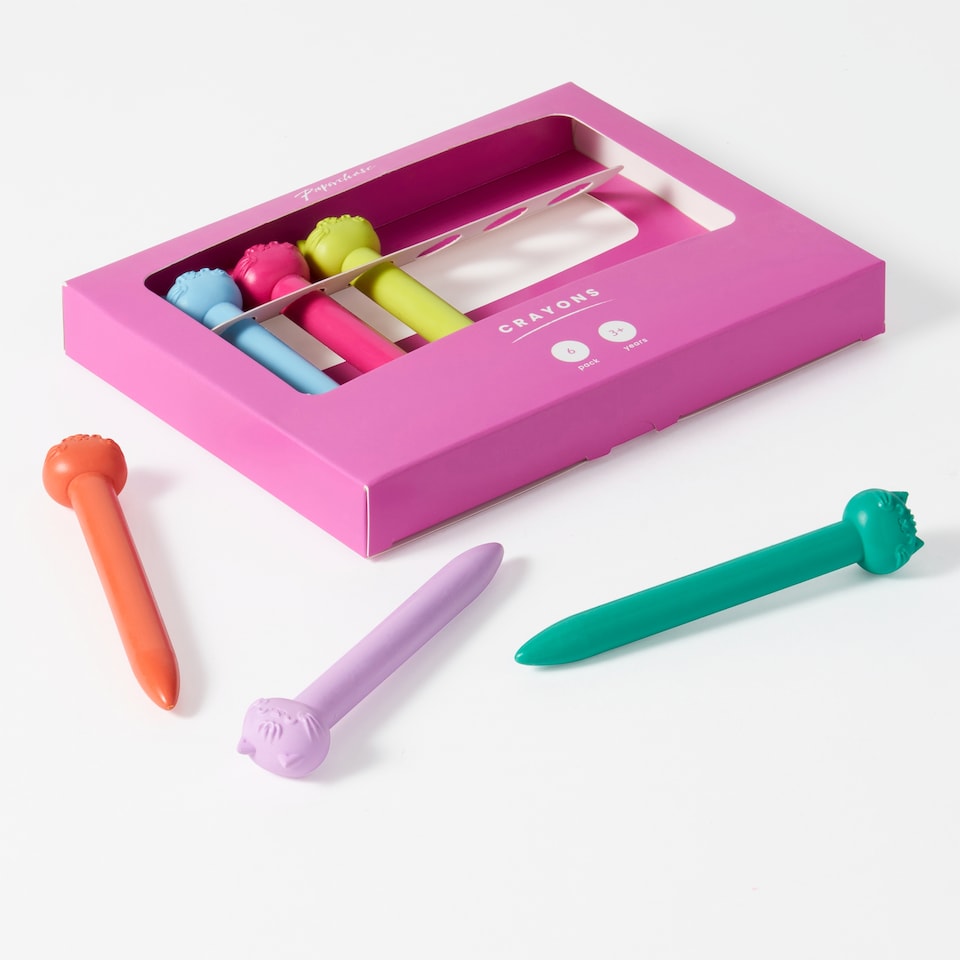 image 1 of Paperchase Terrazzo Cats Set of 6 Crayons