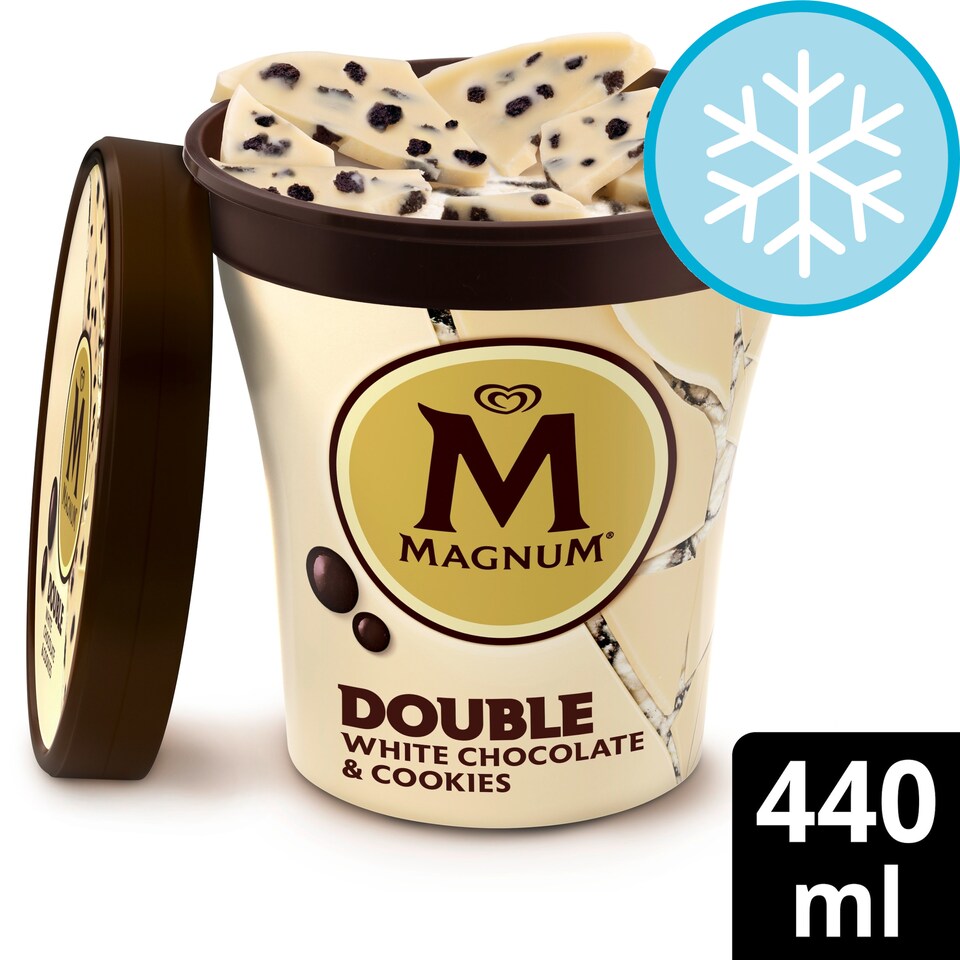 image 1 of Magnum White Chocolate Cookie Ice Cream Tub 440Ml