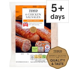 Tesco British Chicken Sausages 6 Pack 400G