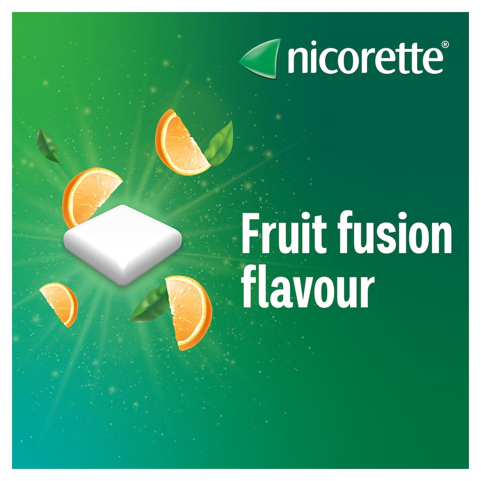 image 1 of Nicorette Stop Smoking Aid 2mg Nicotine Gum - Fruitfusion 105s