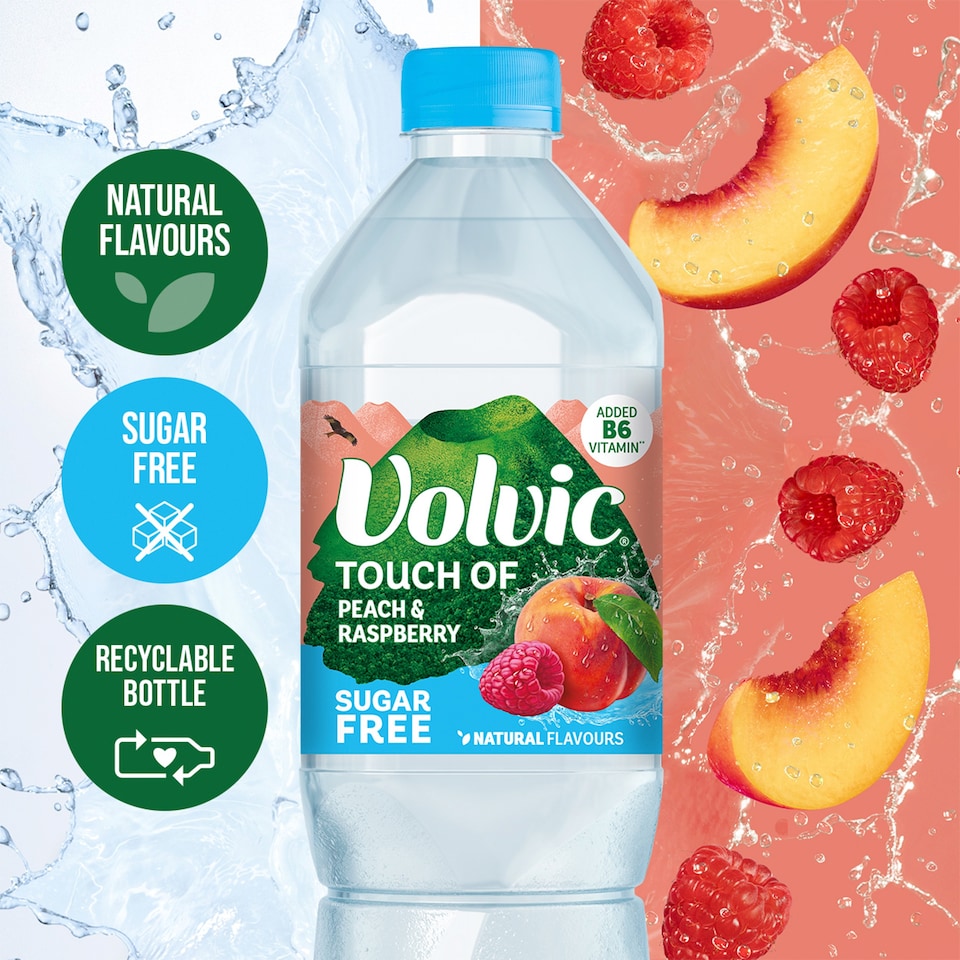 image 1 of Volvic Touch of Fruit Peach & Raspberry Sugar Free Still Flavoured Water 1.5L