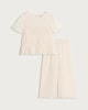 image 4 of F&F Girls 2-Piece Frill Trim Top and Trousers Set in Cream