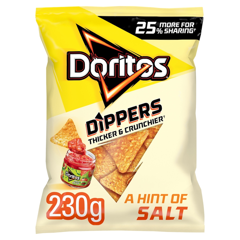 image 1 of Doritos Dippers Tortilla Chips Salted Sharing Bag Crisps 230g