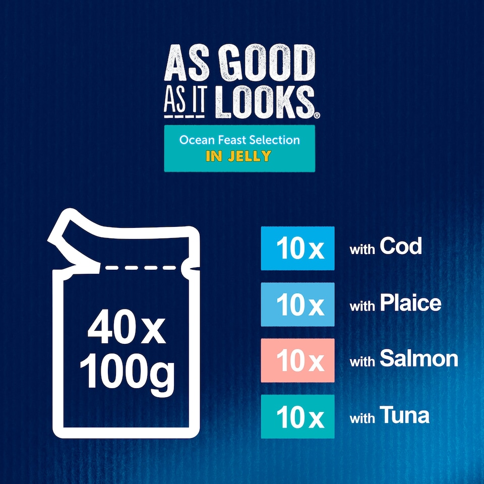 image 1 of Felix As Good As It Looks Cat Food Ocean Feasts 40X100g