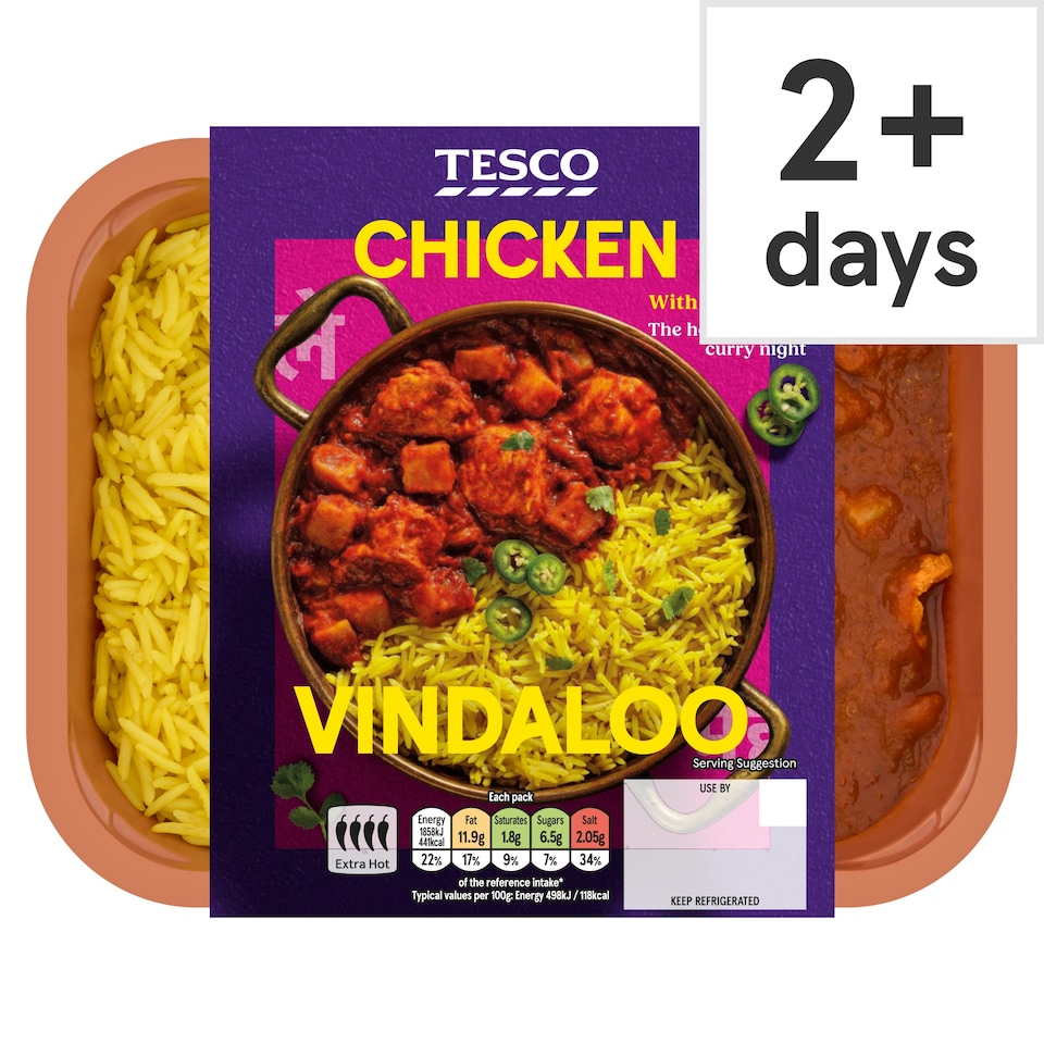 Tesco Chicken Vindaloo & Pilau Rice 400g