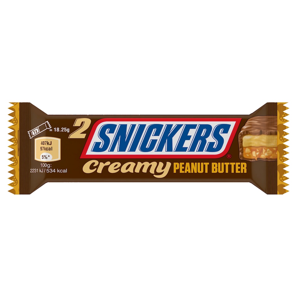Snickers Creamy Peanut Butter Chocolate Duo Bar 36.5G