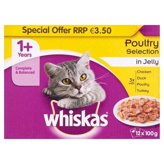 Whiskas Pouch Poultry Jelly 12X100g P M 3.50 Tesco Groceries