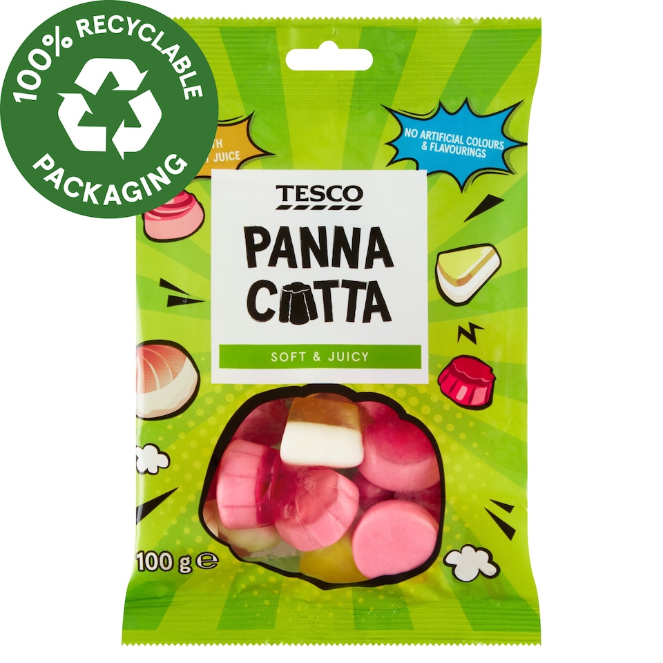 Tesco Panna Cotta vegyes gyümölcsízű gumicukor 100 g