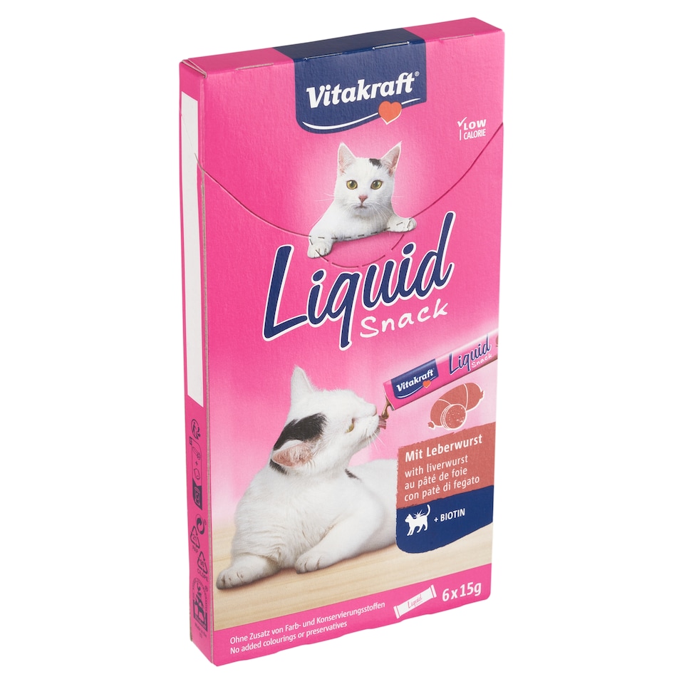 Vitakraft Liquid Snack doplňkové krmivo pro kočky 6 x 15g (90g)