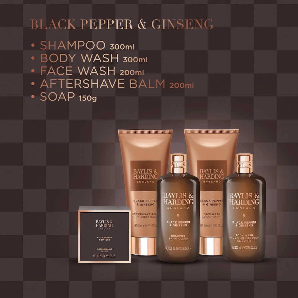 image 1 of Baylis & Harding Black Pepper & Ginseng Men's Weekend Essentials Travel Bag
