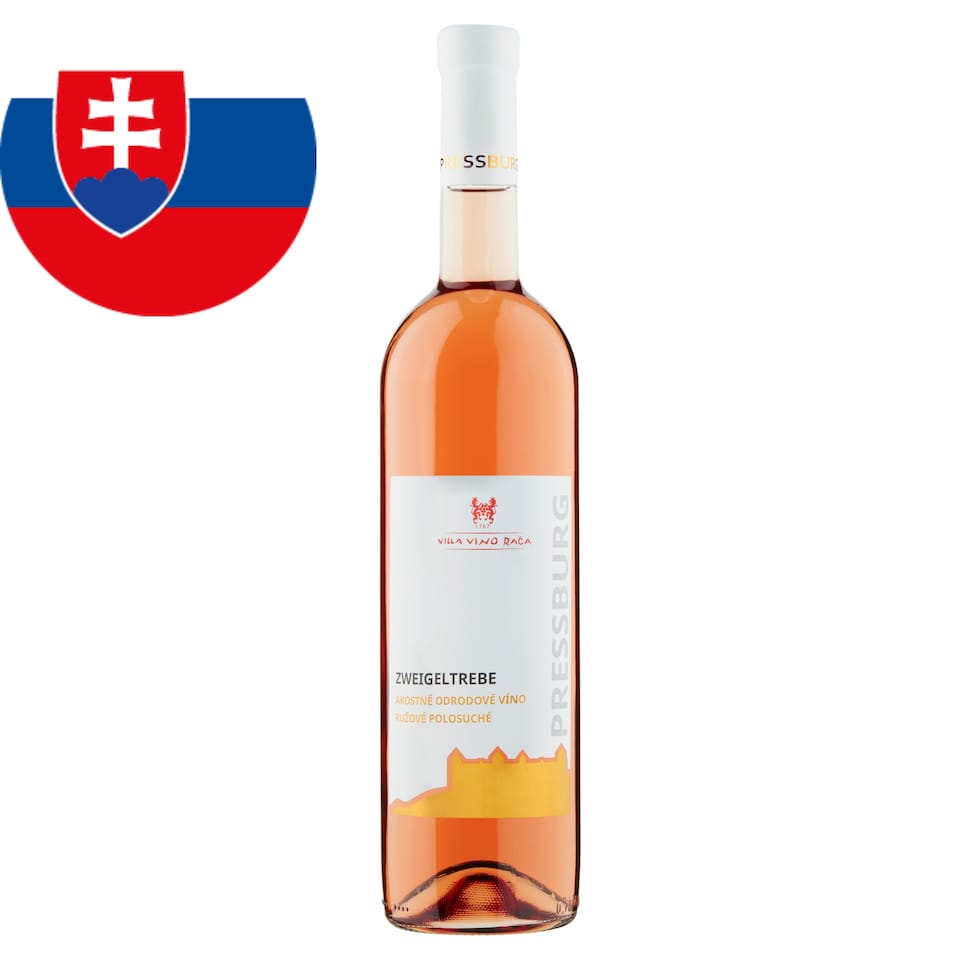 Villa Vino Rača Pressburg Zweigeltrebe akostné odrodové víno ružové polosuché 0,75 l