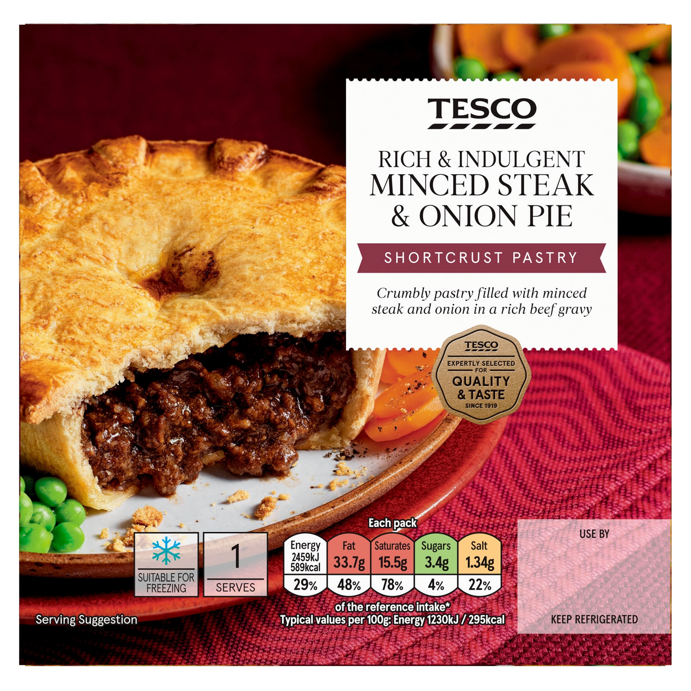 Tesco Minced Steak & Onion Shortcrust Pie 200G