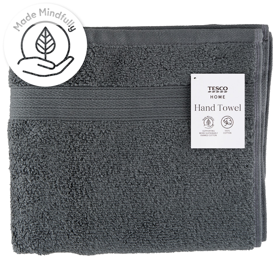 Tesco Home szürke színű kéztörlő 50 cm x 90 cm