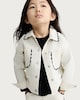 image 3 of F&F Girls Pure Cotton Scallop Trim Jacket in Cream