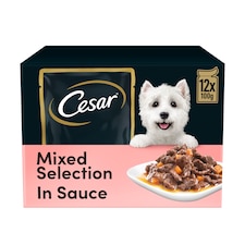 Cesar Deliciously Fresh Wet Dog Food Pouches in Sauce 12x100g